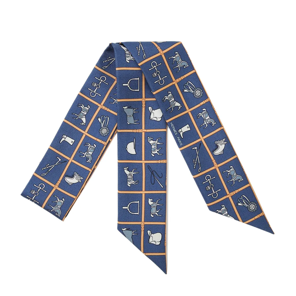 HERMÈS エルメス ツイリー 馬着 ブルー