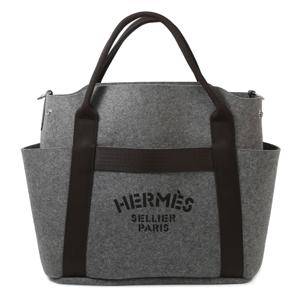 HERMÈS エルメス サックドパンサージュグルーム グレー フェルト  
