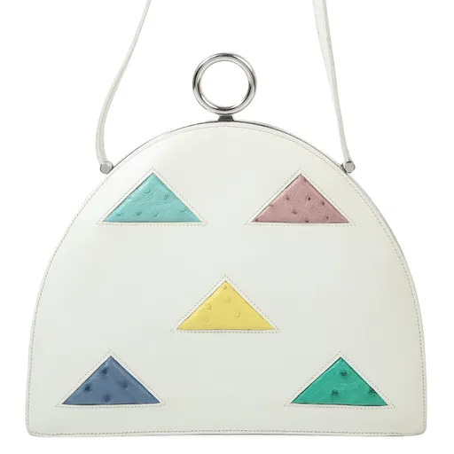1990 Vintage Triangle-motif bag White