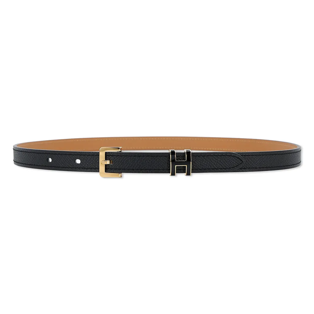 Depalma Handsewn CL 1 inch Belt in Black/Brass- Bliss Boutiques