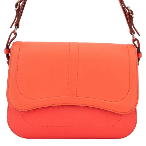 HERMÈS Harnais shoulder bag in Capucine and Orange Poppy Epsom leather ...