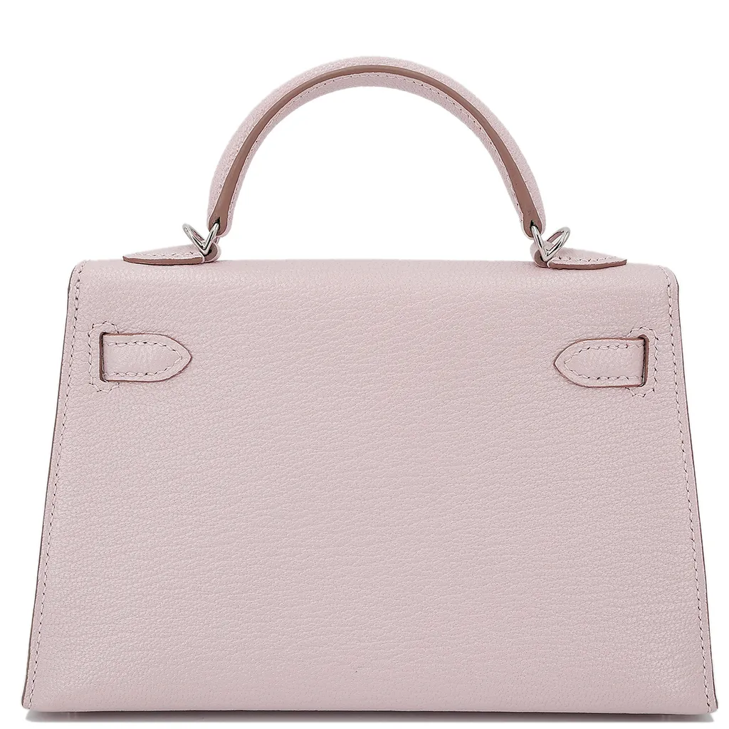 HERMÈS エルメス ミニケリー2 モーヴペール シェーブル シルバー金具 U刻印