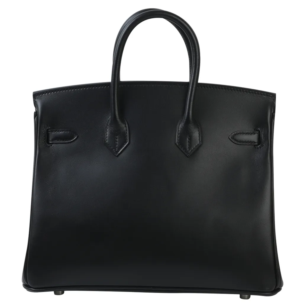 Black shops leather satchel Bag [birkin style]