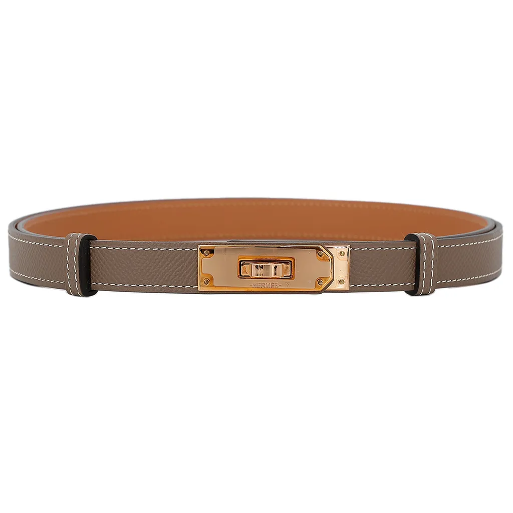 HERMÈS エルメス ケリーベルト エトゥープ エプソン ピンク 