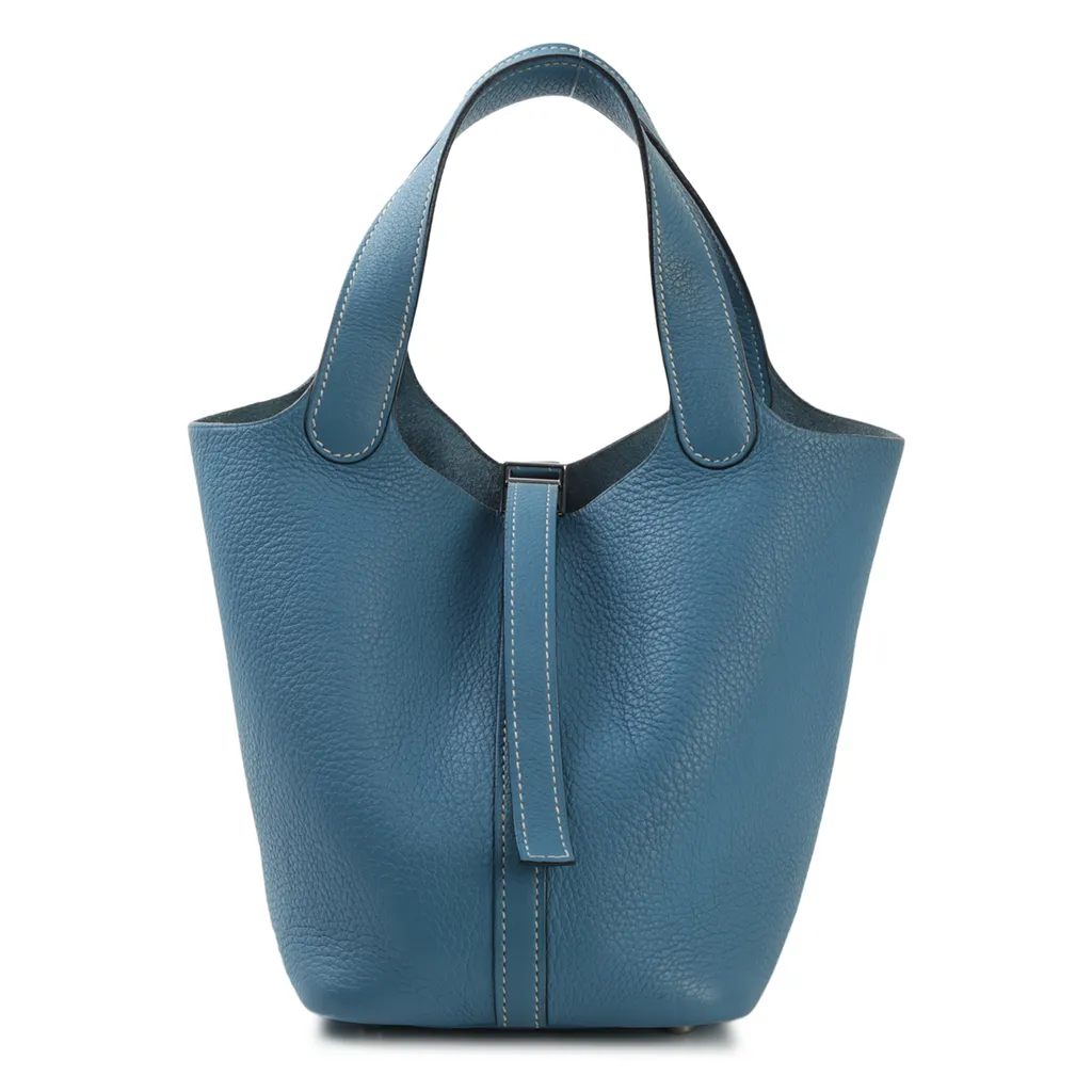 HERMÈS エルメス ピコタン PM ブルージーン トリヨン シルバー金具 □H刻印 