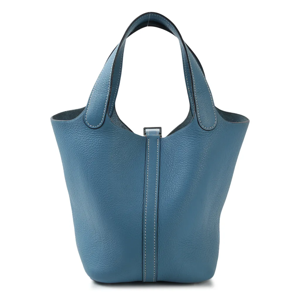 HERMÈS エルメス ピコタン PM ブルージーン トリヨン シルバー金具 □H刻印 