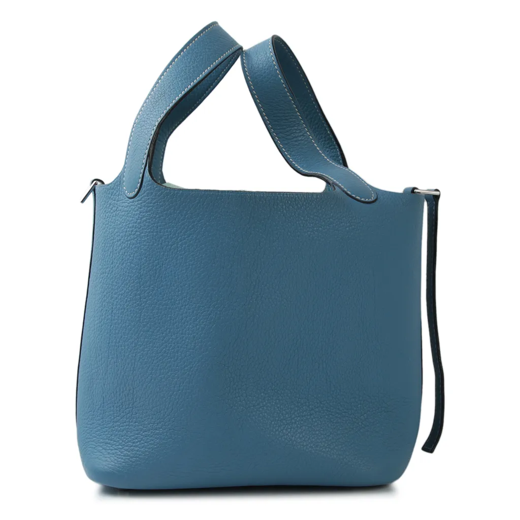 HERMÈS エルメス ピコタン PM ブルージーン トリヨン シルバー金具 □H刻印 