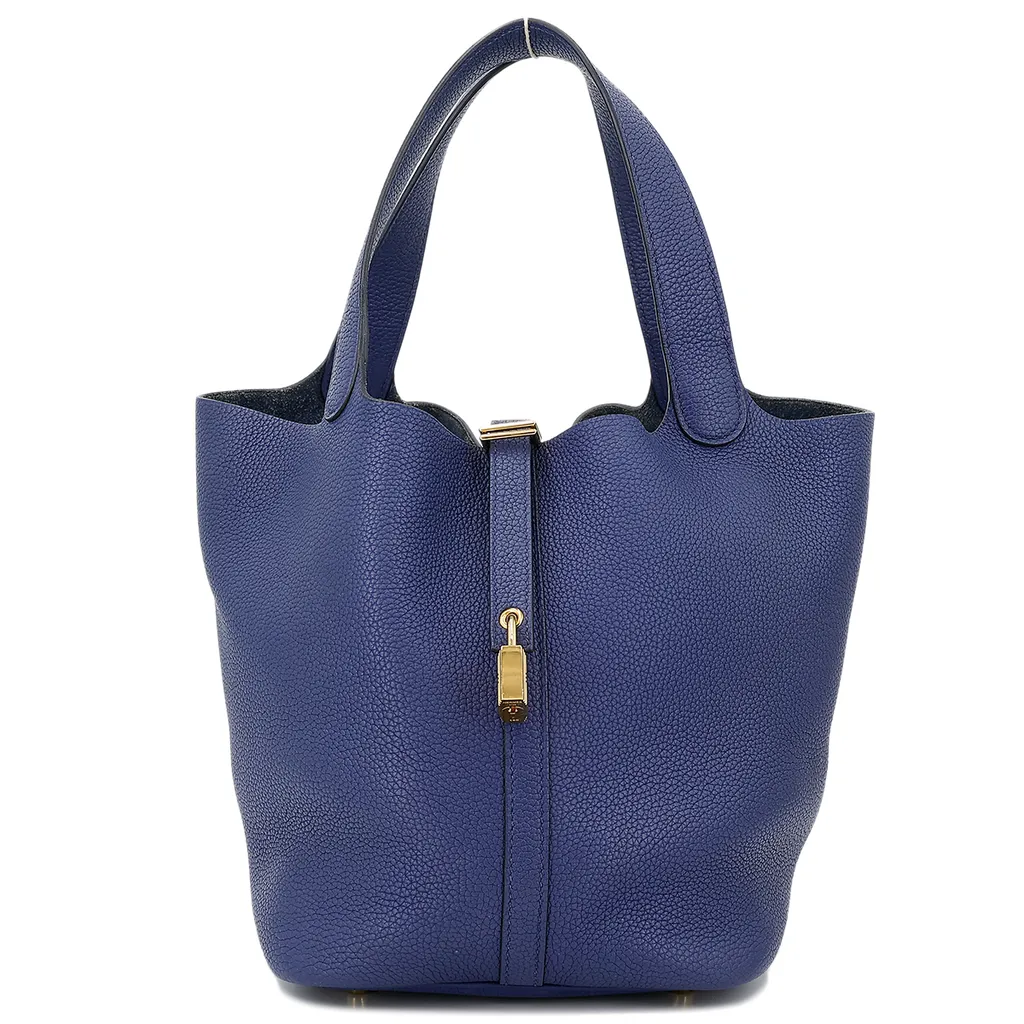 HERMES エルメスピコタンロックMM22Y刻印ネイビーゴールド金具 