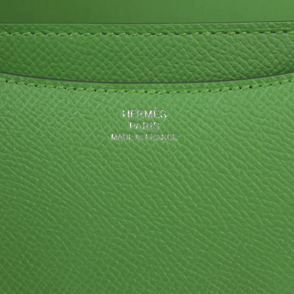 HERMÈS Constance Mini 19 Shoulder bag in Vert Yucca Epsom leather with ...