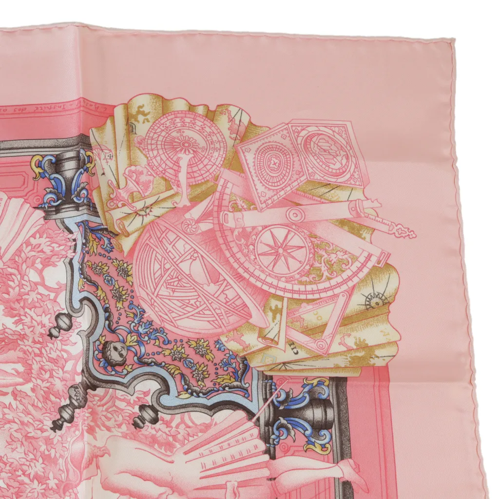 ランク NS 未使用品 HERMÈS エルメス カレ90 アズレージョ ピンク シルク
