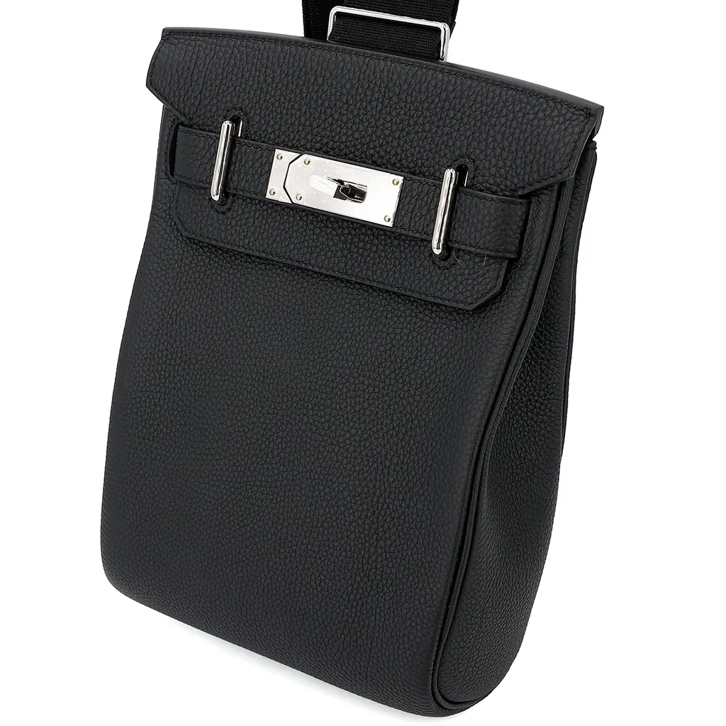 Brand New ( Rank N ) HERMÈS Hac a Dos PM Black (89) Togo Palladium 
