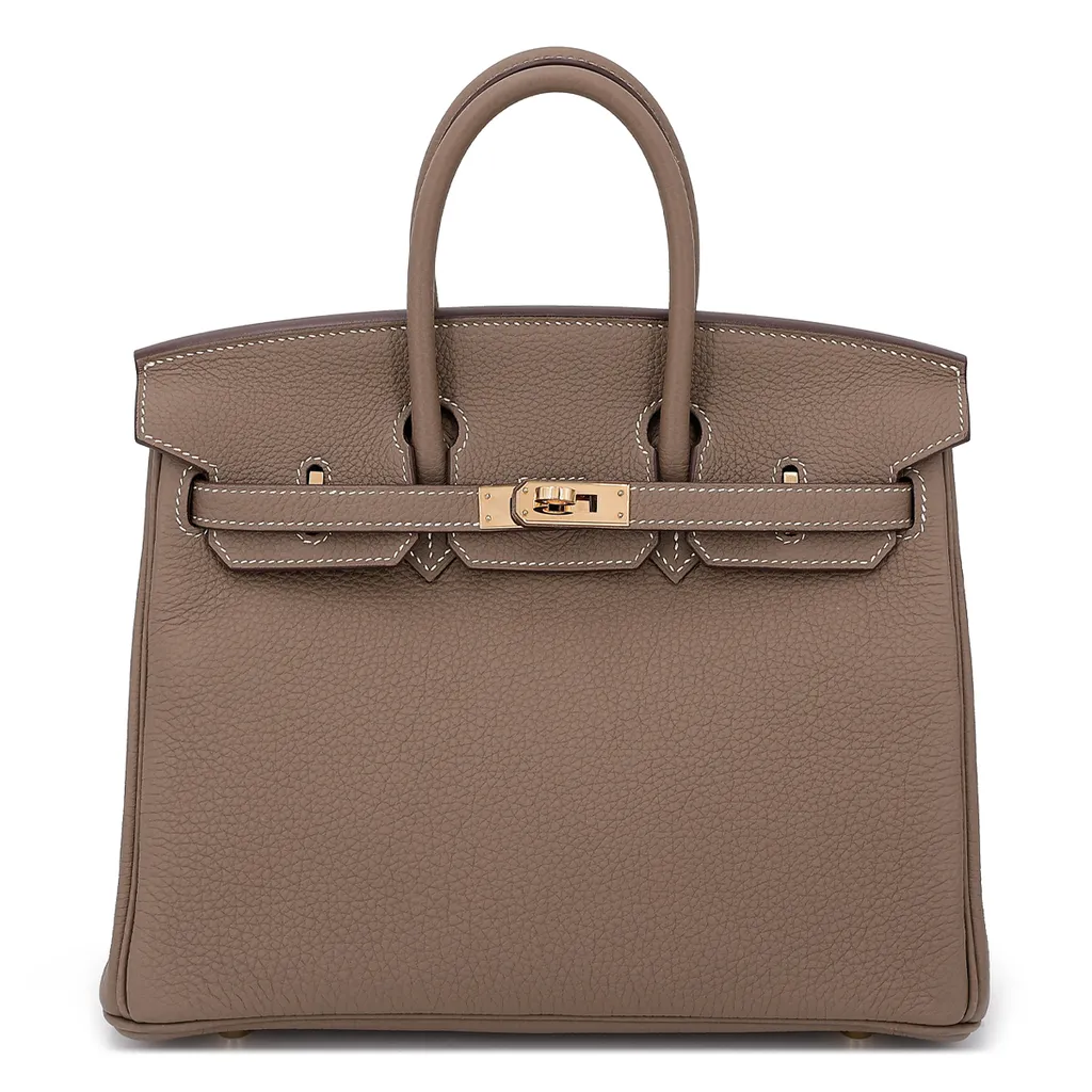 ランク A HERMÈS エルメス バーキン25 エトゥープ トゴ ゴールド金具 C刻印