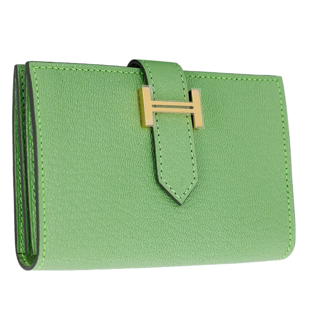 ランク N 新品 HERMÈS エルメス ベアンカードケース ヴェール 