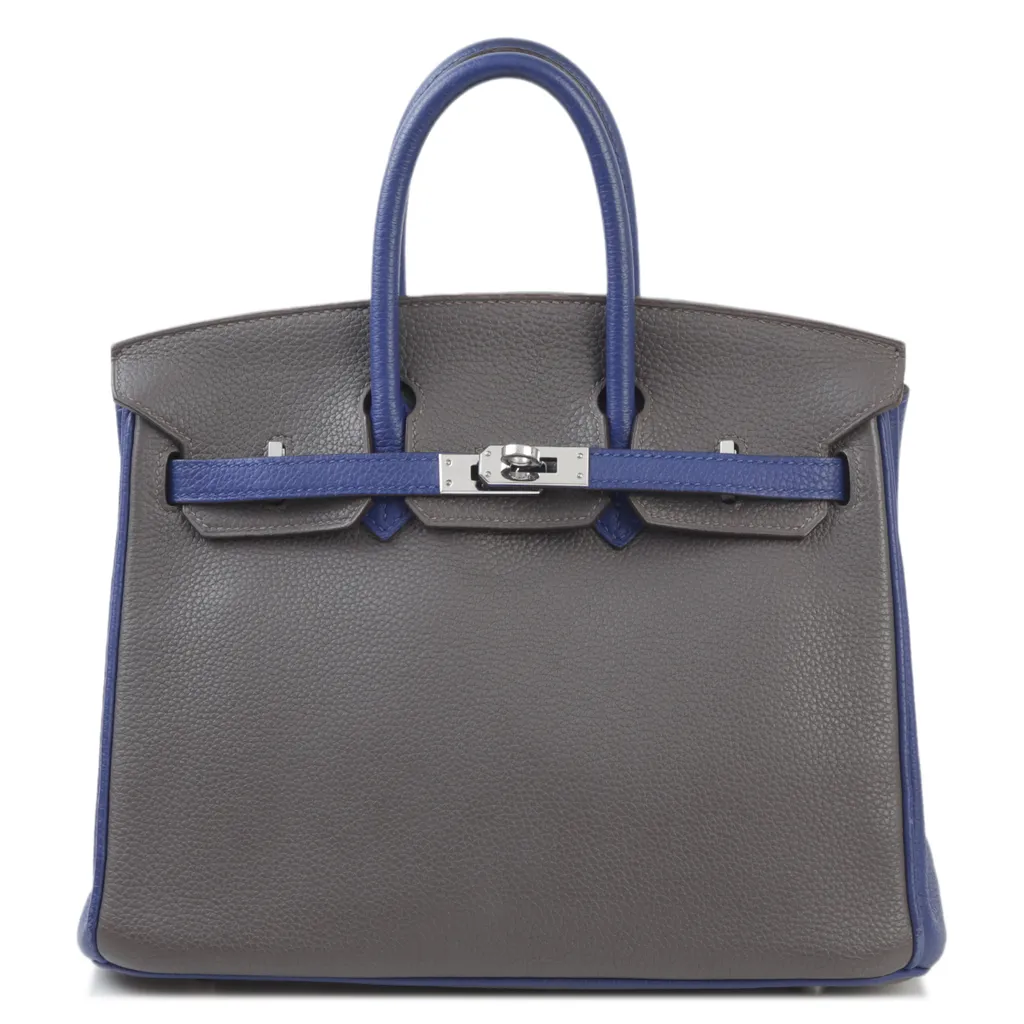 HSS Birkin 25 Etain (8F) Bleu Electrique (7T)