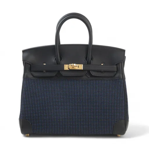 Birkin 25 Black (89) Bleu Egee