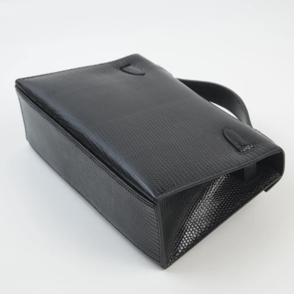 ランク A HERMÈS エルメス ポシェットケリー ブラック リザード  