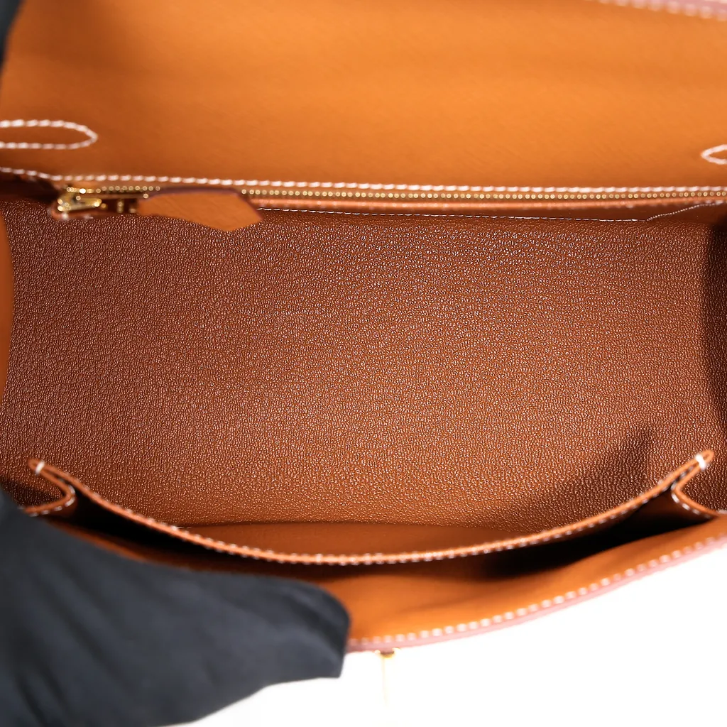 Brand New ( Rank N ) HERMÈS Kelly 25 Sellier Gold (37) Epsom Gold