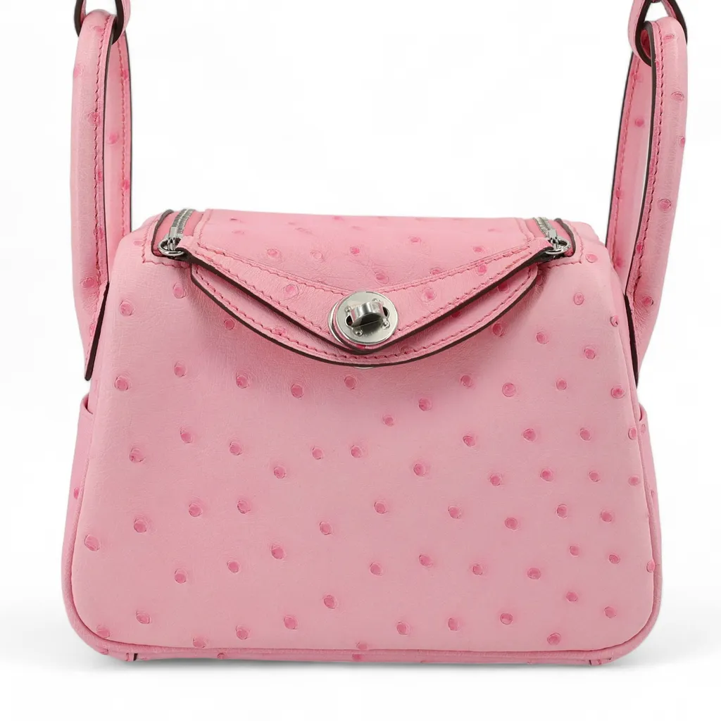 未使用保存品HERMÈS 爱马仕Mini Lindy L4 泡泡粉Rose Bubblegum