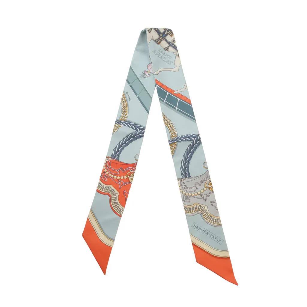Unused ( Rank NS ) HERMÈS Twilly GRAND APPARAT Orange Blue