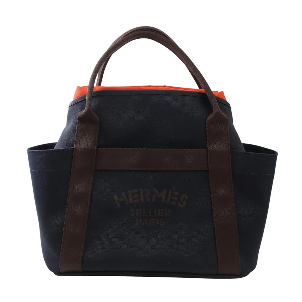 【収納力抜群】HERMES Sac de pansage Groom バッグ Unused ( Rank NS ) HERMÈS Sac de pansage Groom Navy (7U