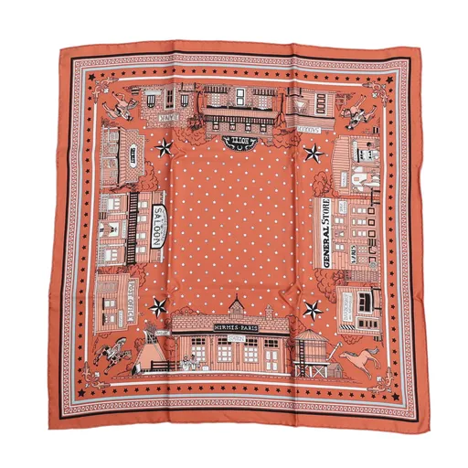 Carre 55 Scarf Hermes Paris Station bandana Red