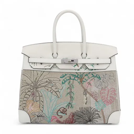 Birkin 35 Faubourg Tropical Ficelle White (01)