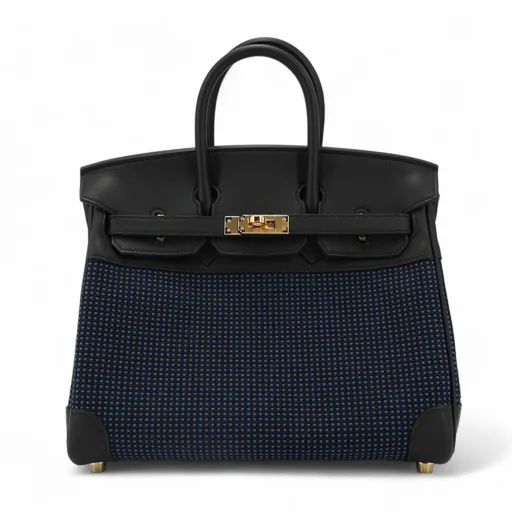 Birkin 25 Black (89) Bleu Egee