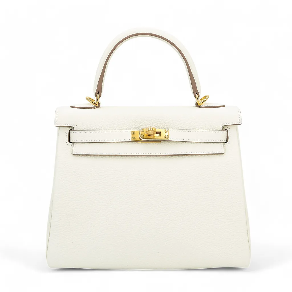 ランク N 新品 HERMÈS エルメス ケリー25 マッシュルーム (0T) トゴ 