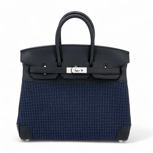 Birkin 25 Quadrille Navy (7U) Black (89)