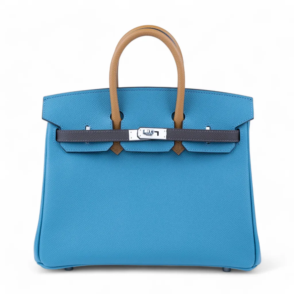 ランク N 新品 HERMÈS エルメス バーキン25 ニュー ブルー・ジーン (D2 