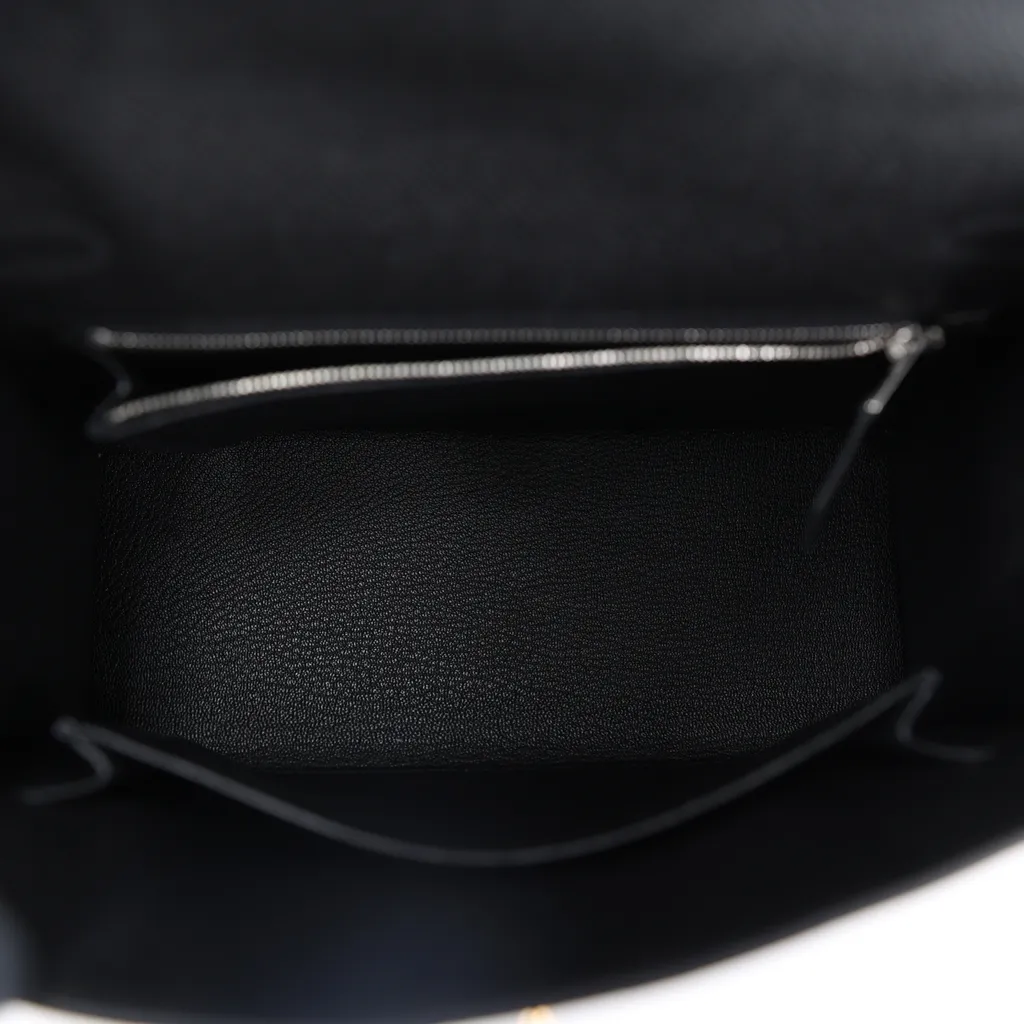 Brand New ( Rank N ) HERMÈS Kelly 25 Sellier Black (89