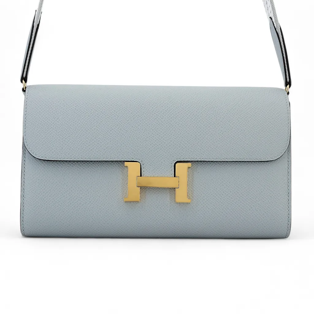 【バッグにも/Bleu Glacier】HERMES 財布 コンスタンス スリム バッグにも/Bleu Glacier】HERMES 財布 コンスタンス スリム