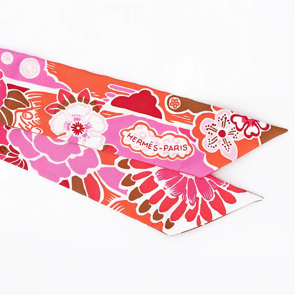 ランク N 新品 HERMÈS エルメス ツイリー Bingata 紅型 ピンク  