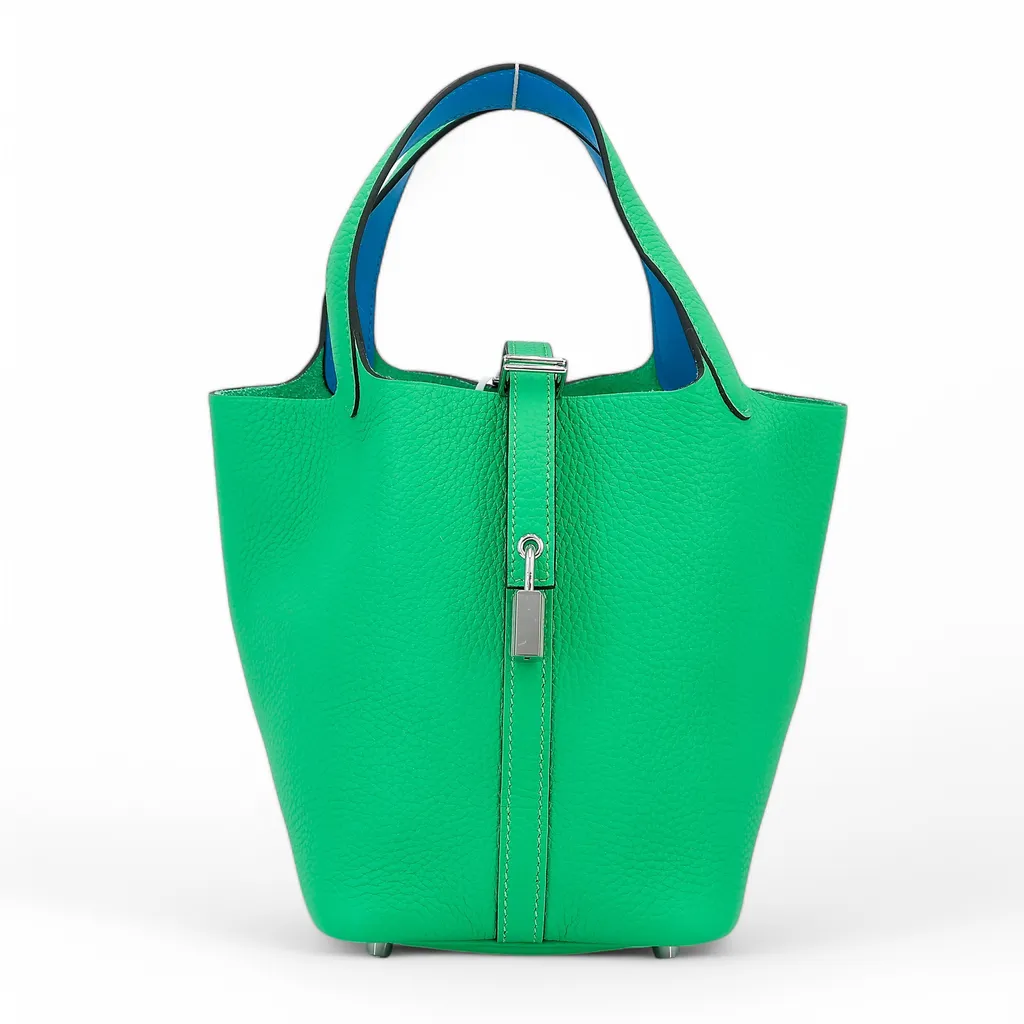 Unused ( Rank NS ) HERMÈS Picotin Lock PM Eclat Bleu Frida