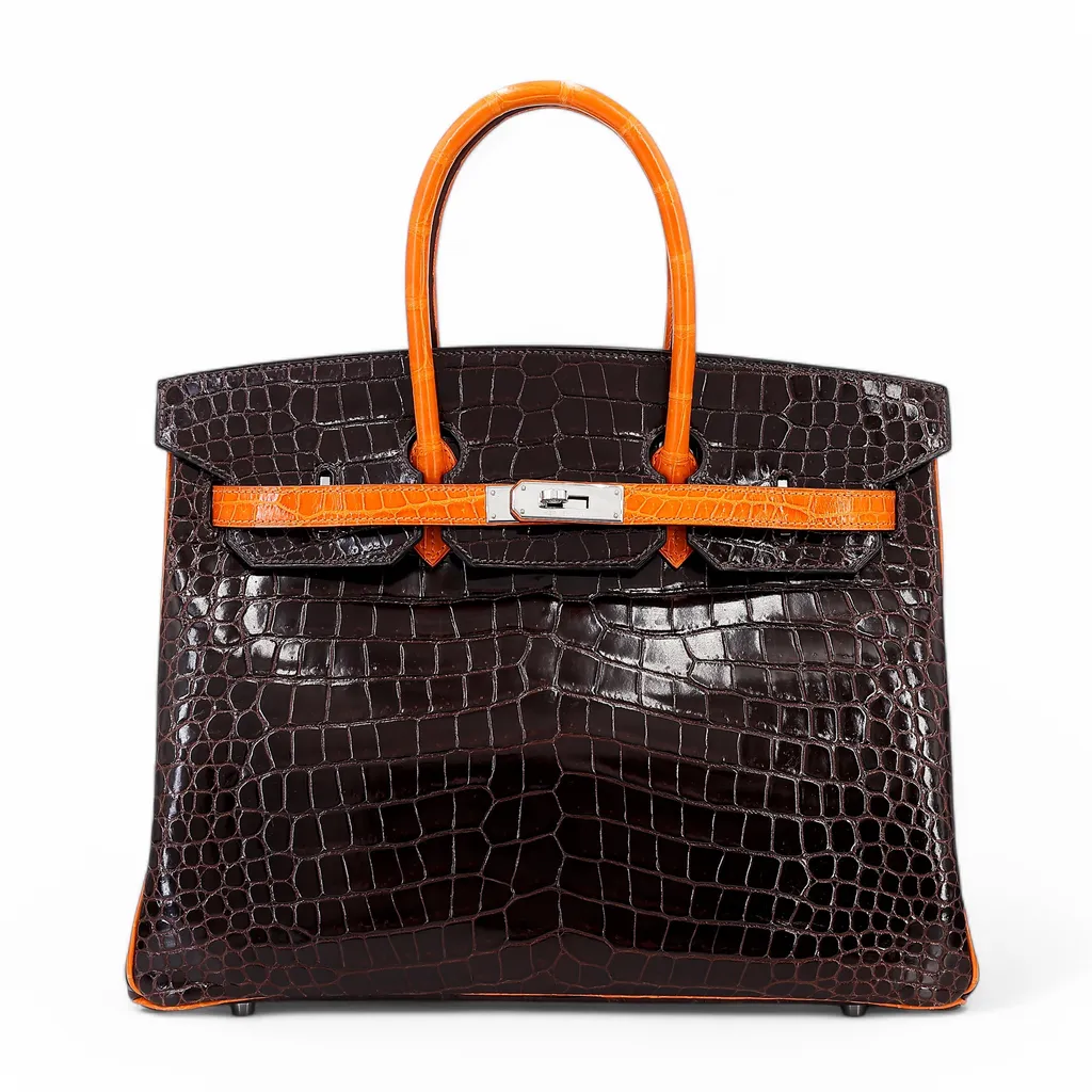 Birkin 35 Orange (93) Chocolat (47)