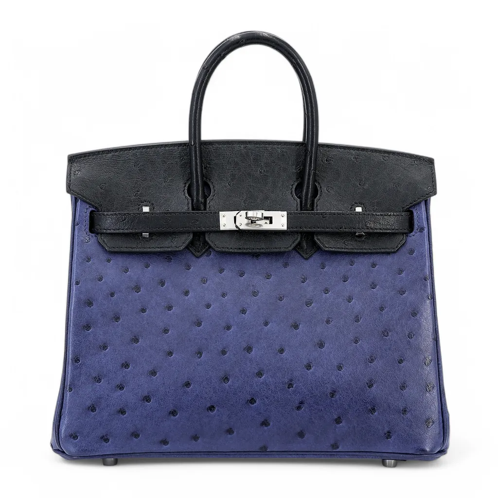 Birkin 25 Black (89) Bleu Saphir (73)