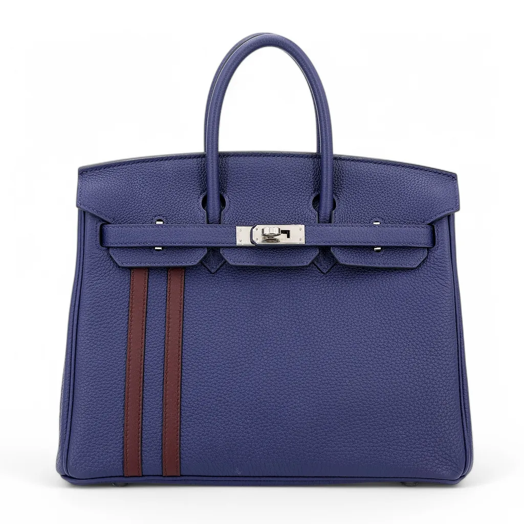Birkin 25 Officer Bordeaux (57) Bleu Encre (M3)
