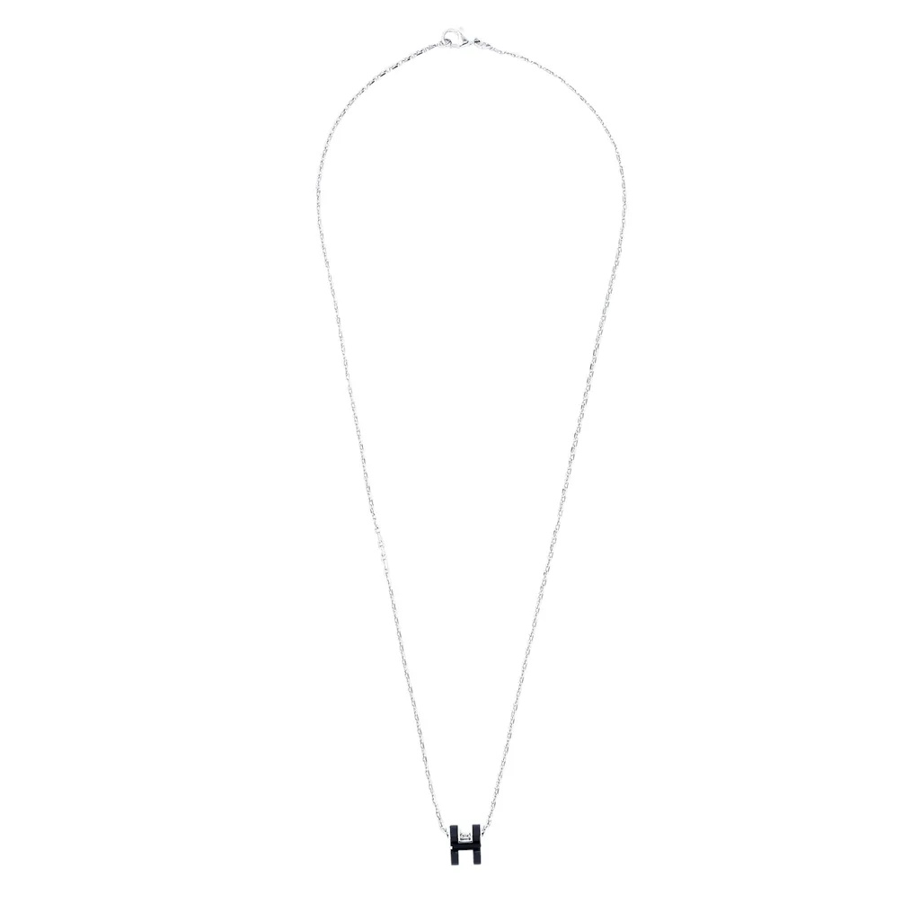 Mini Pop H pendant Black (89) Silver