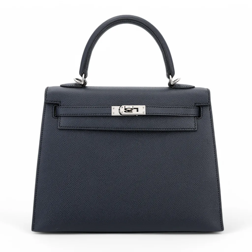 Kelly 25 Sellier Bleu Indigo (76)