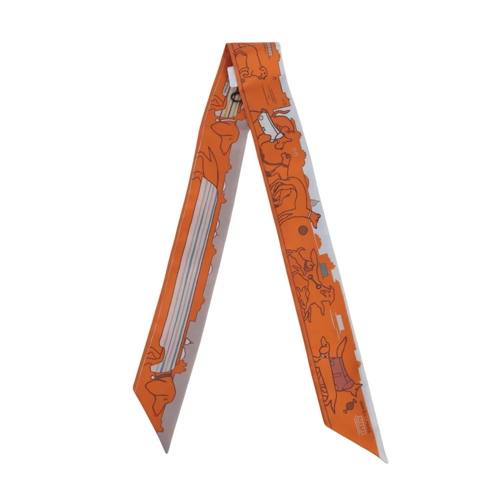 Twilly Les Chiens Parisiens 丝带 93 爱马仕橘 Orange 米色 Beige
