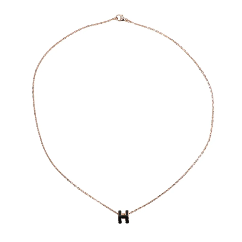 Mini Pop H pendant Black (89) Gold