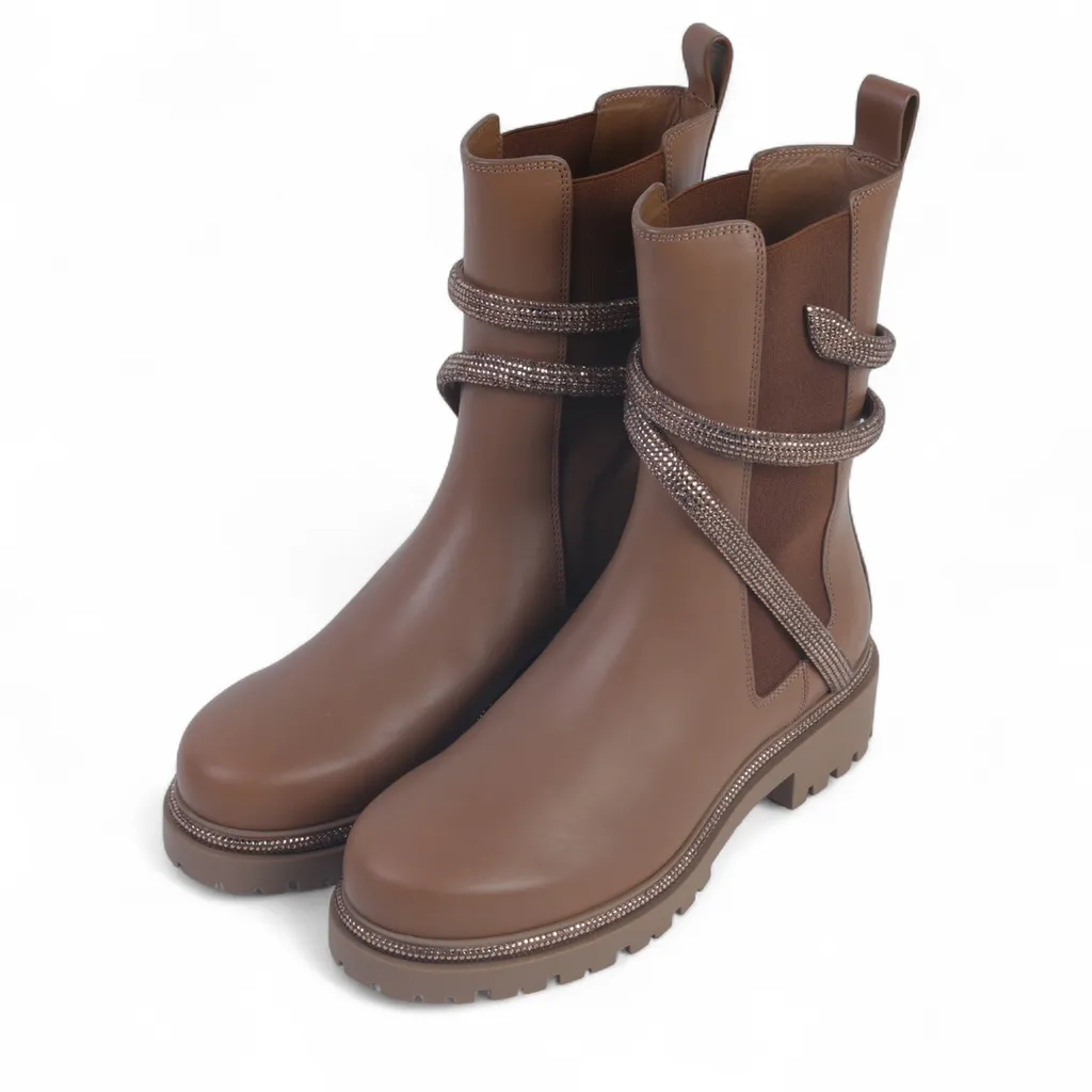 Rene Caovilla 'Cleo' Ankle Boots ブラウン