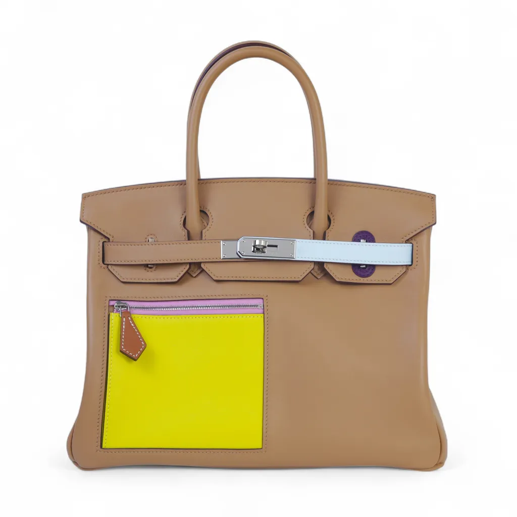 Birkin 30 Colormatic Chai (0M) Bleu Brume (T0) Lime (9R)