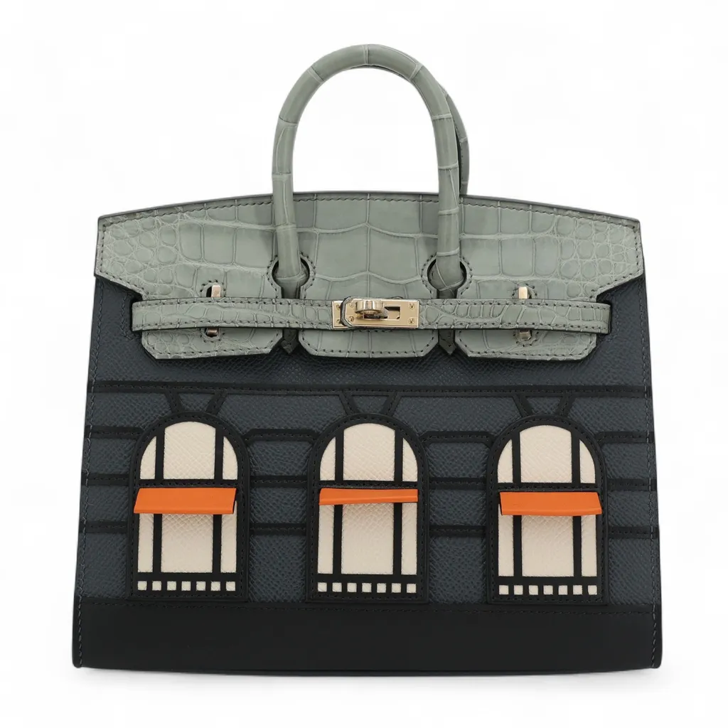 Birkin Faubourg 20 Rainy Day Gris Ciment (0V) Black (89) Orange (93) Gris misty (H0)
