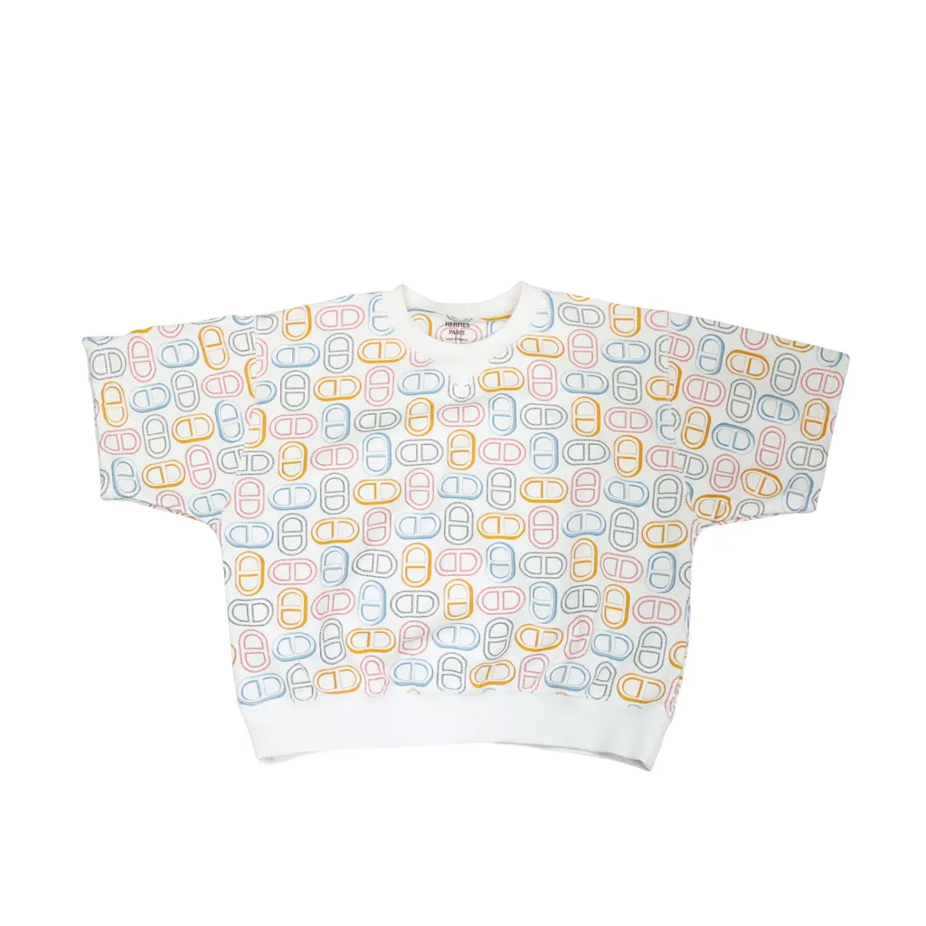 "Chaine d'Ancre" sweatshirt White Pink Blue Yellow