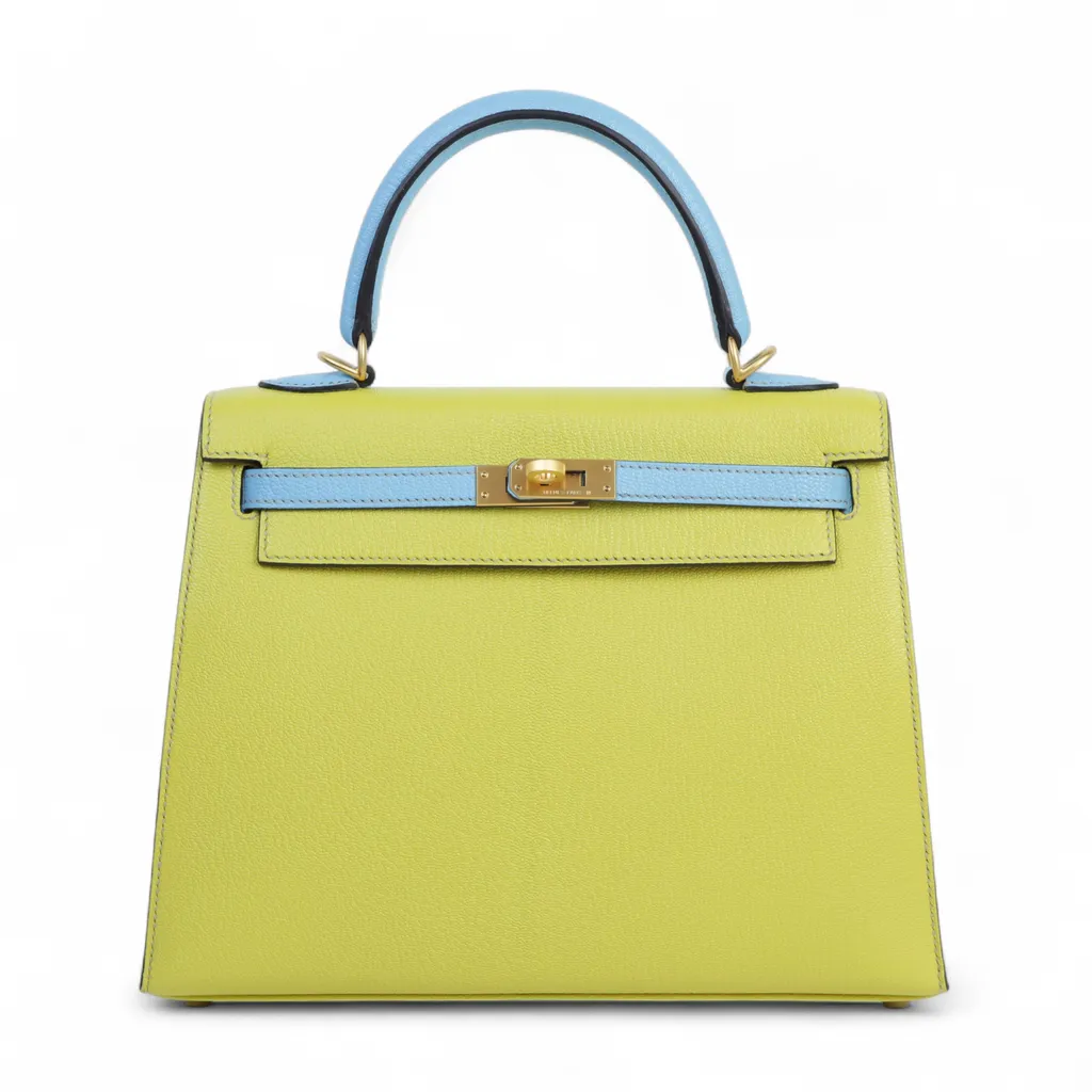 Kelly 25 Sellier Celeste (7N) Lime (9R)