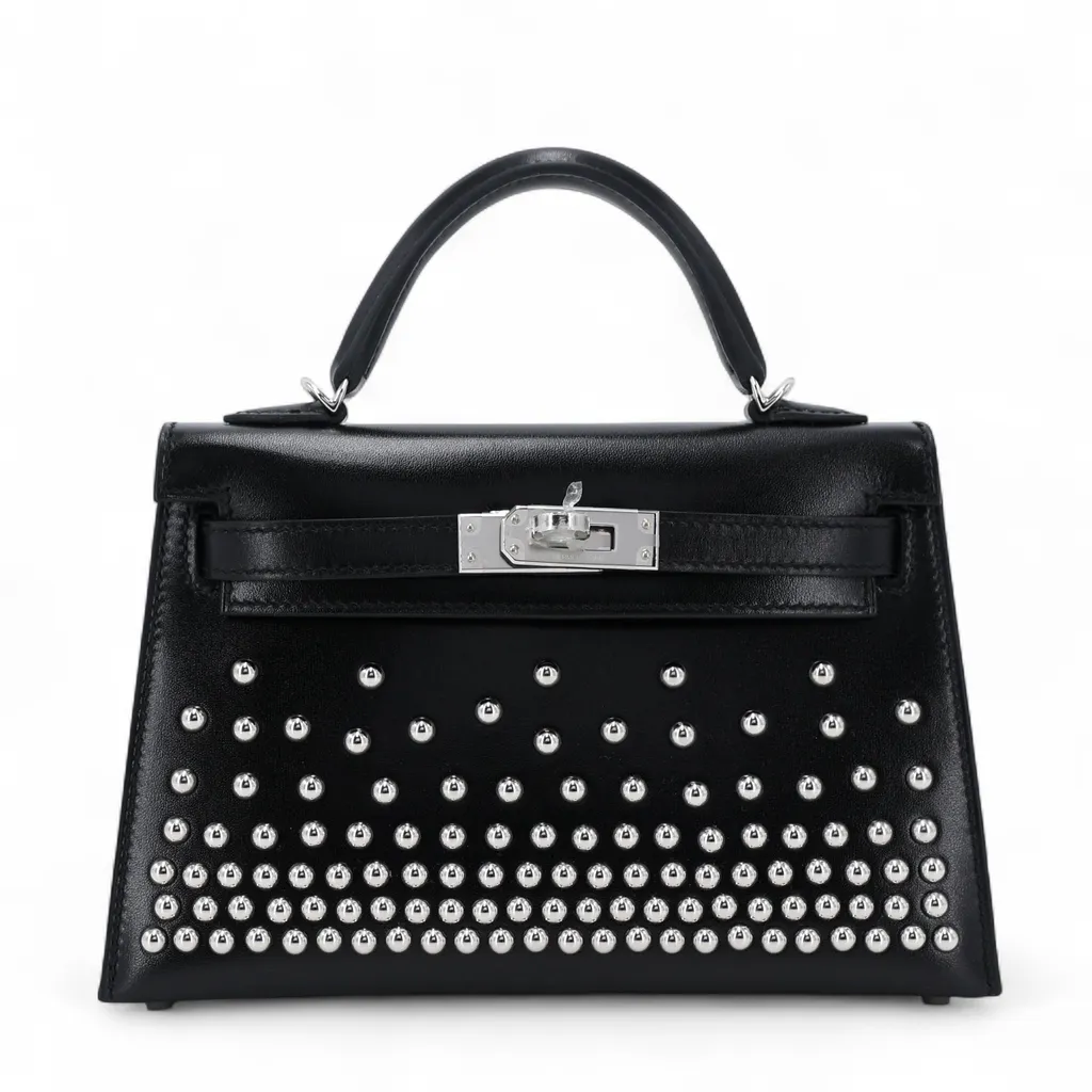 Mini Kelly II Cloute Studded Black (89)