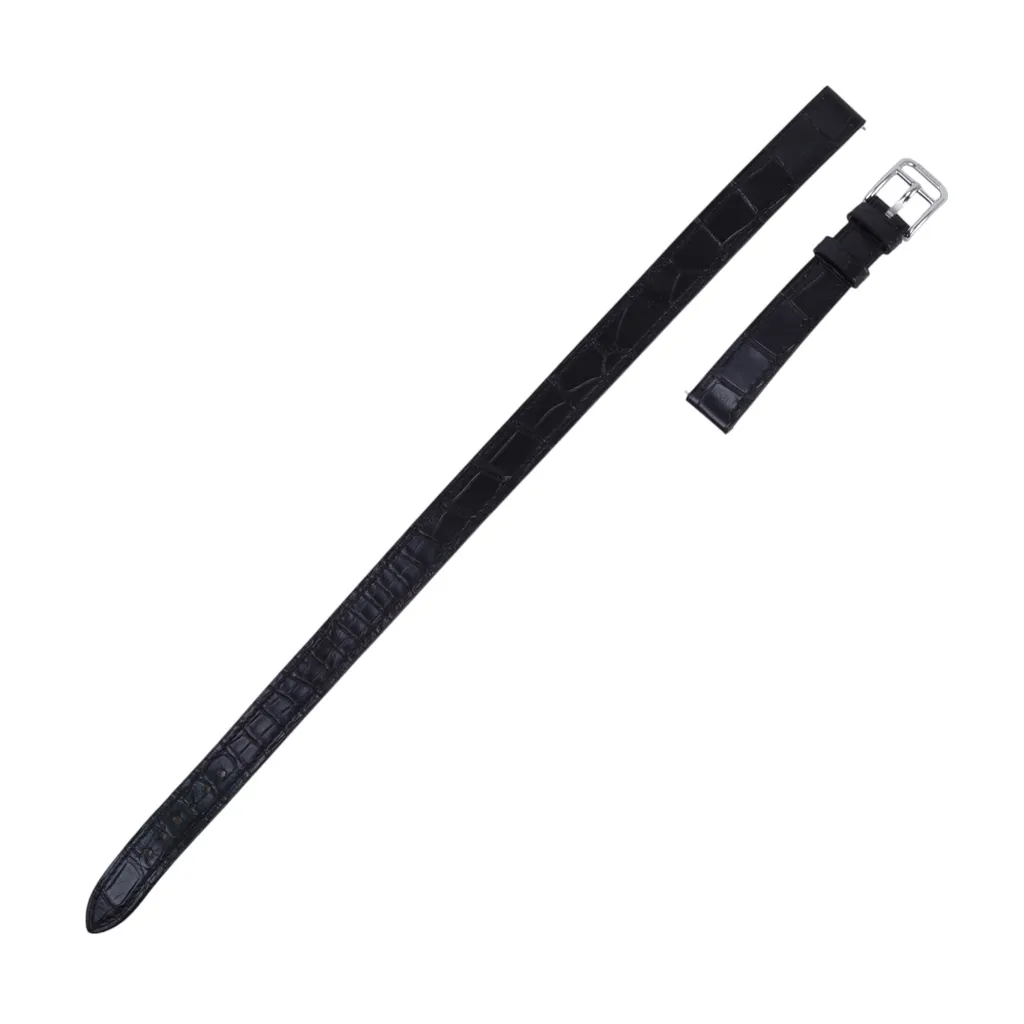 Double Tour Leather Watch Strap Black (89)