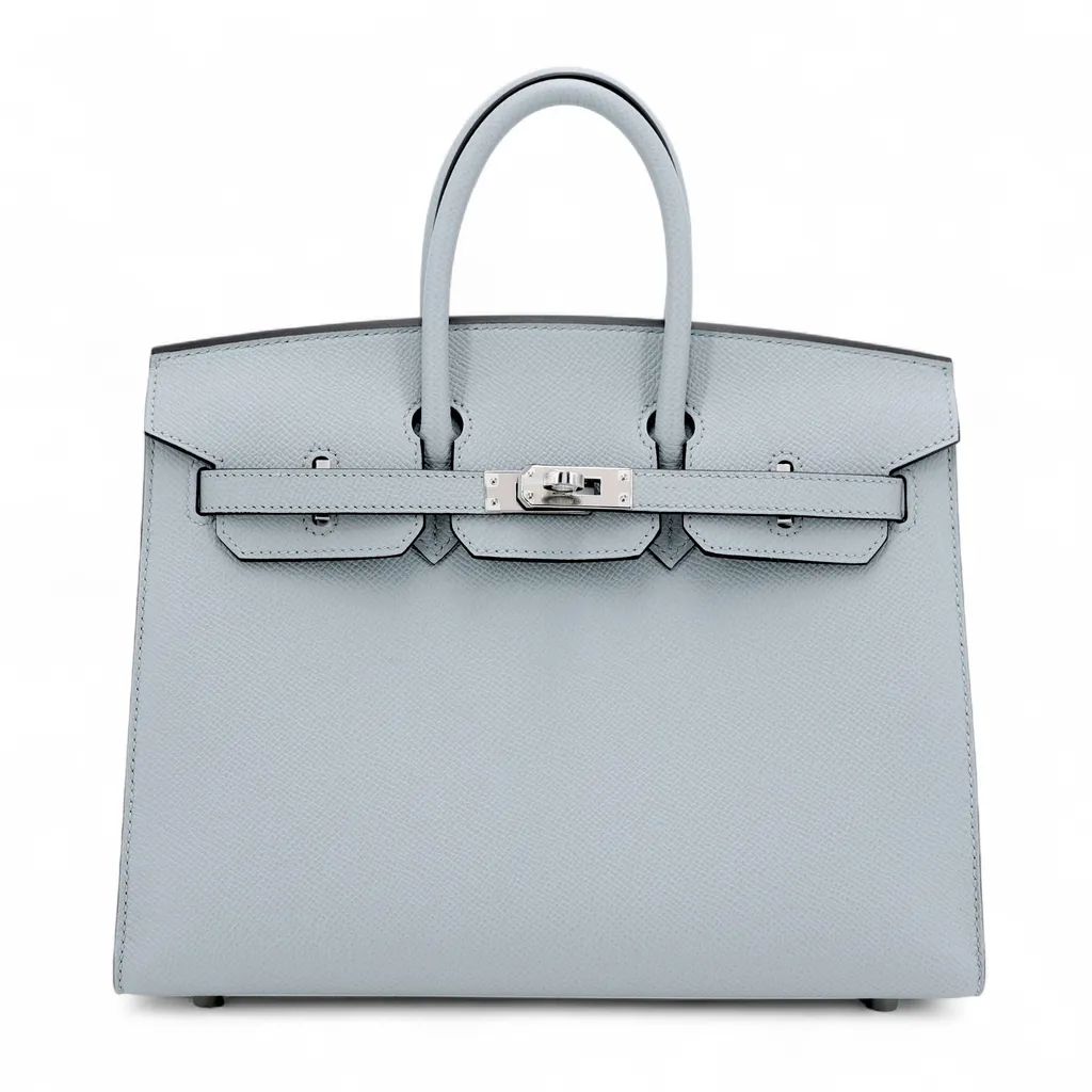 Birkin 25 Sellier Bleu Glacier (8U)