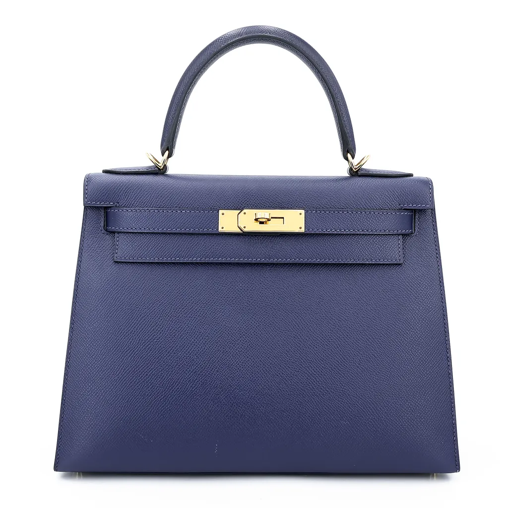 Kelly 28 Sellier Bleu Saphir (73)